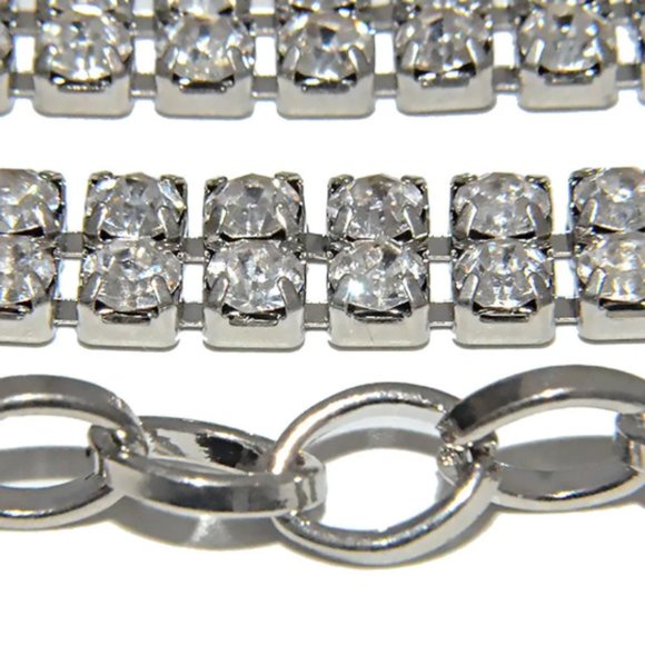 Women Rhinestone  Metal Dress Belt adjustable to 74.8 inches (190 cm)